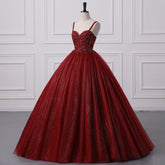 Red Maxi Ball Gown Evening Dress with Sweetheart Neckline EN5803